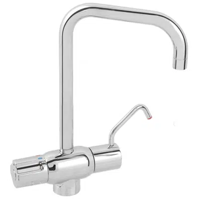 CERAPLUS SAFE THERMOSTATIC SINK MIXER TALL SPOUT AND SINGLE LEVER图像