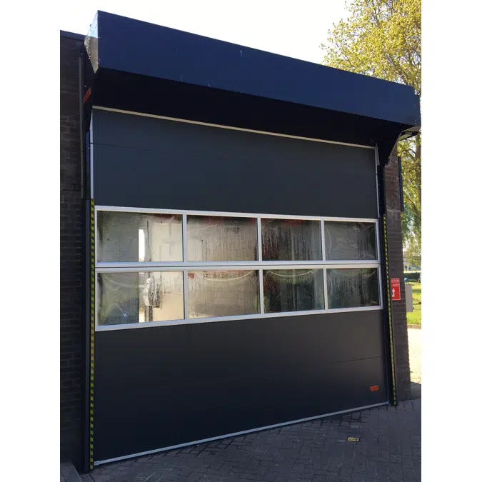 Compact sectional door - external installation