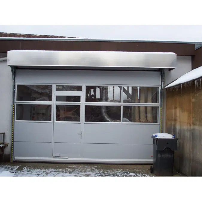 Compact sectional door - external installation