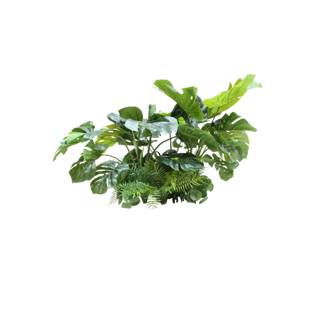 Artificial Built-in Monstera Planter