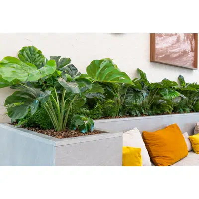 Image for Artificial Built-in Monstera Planter