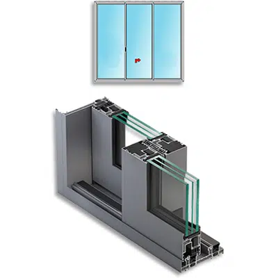 画像 Metra NC-S 170 HES - 2 fixed sashes with 1 central sliding sash Aluminium Sliding System for windows and doors