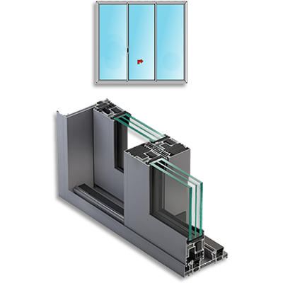Image for Metra NC-S 170 HES - 2 fixed sashes with 1 central sliding sash Aluminium Sliding System for windows and doors
