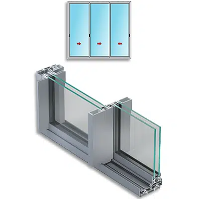 Metra NC-S 120 STH SLIM 45 - 3 sliding sashes on 2 tracks Aluminium Sliding System for windows and doors için görüntü