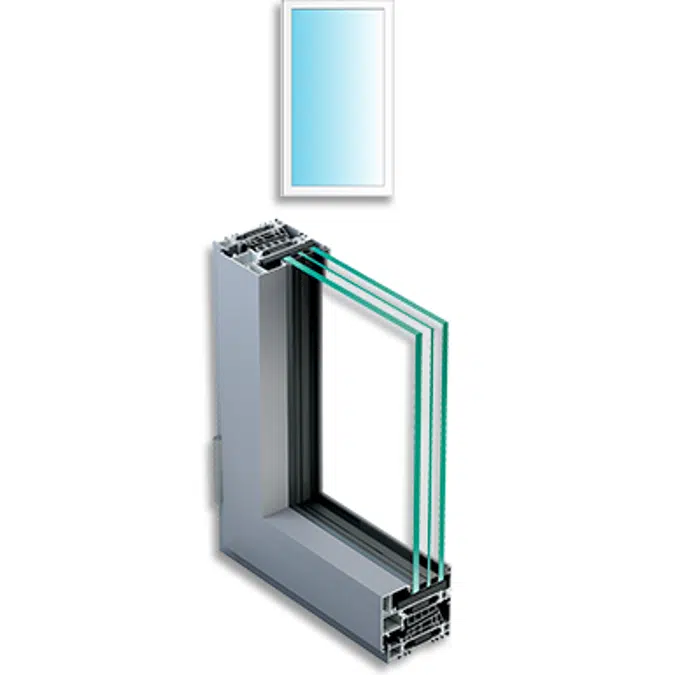 Metra NC 90 HES WS - Fixed Light with base transom Aluminium Window inward opening