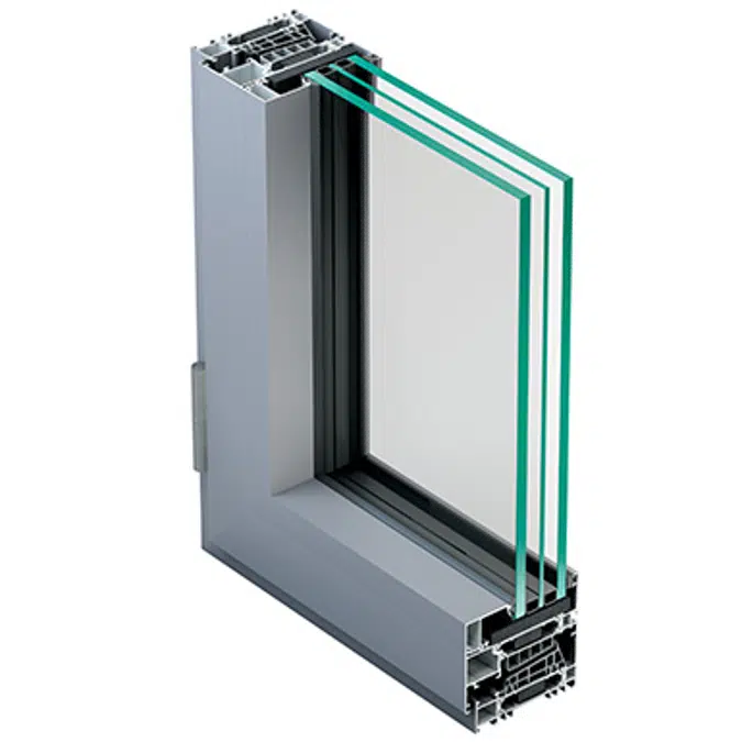 Metra NC 90 HES WS - Fixed Light with base transom Aluminium Window inward opening