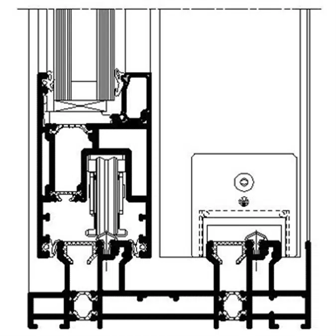 Metra NC-S 150 HES - 2 Schiebeflügel zweiläufig. Schiebesysteme aus Aluminium für Fenster und Türen