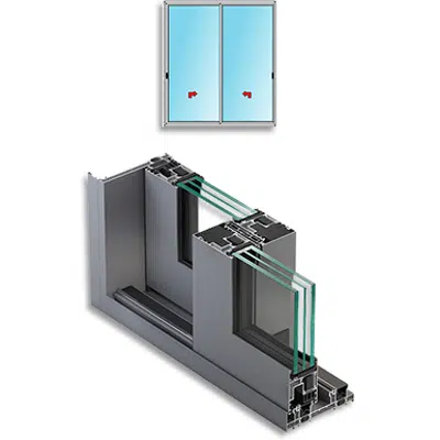 Immagine per Metra NC-S 170 HES - 2 sliding sashes on 2 tracks with 40 mm central section Aluminium Sliding System for windows and doors