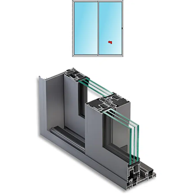 Metra NC-S 170 HES - 1 anta apribile 1 anta fissa soglia ribassata.  Finestre e porte scorrevoli in alluminio