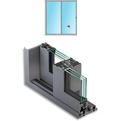 Metra NC-S 170 HES - Single sliding sash with fixed sash low sill with 40 mm central section Aluminium Sliding System for windows and doors图像