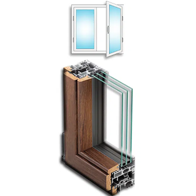 Metra AELLE 100 STH - Double leaf door Aluminium Window inward opening