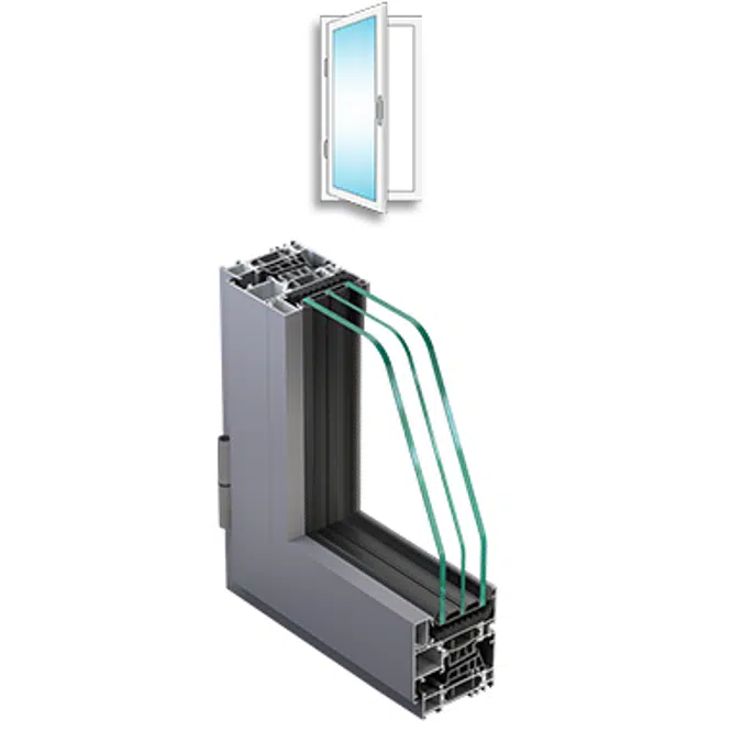 Metra NC 75 HES WS - Single Casement Aluminium Window inward opening