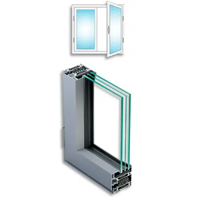 Metra NC 90 HES WS - Double leaf door Aluminium Window inward opening图像