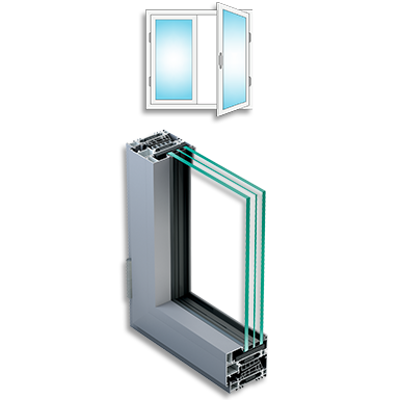 Image for Metra NC 90 HES WS - Double leaf door Aluminium Window inward opening