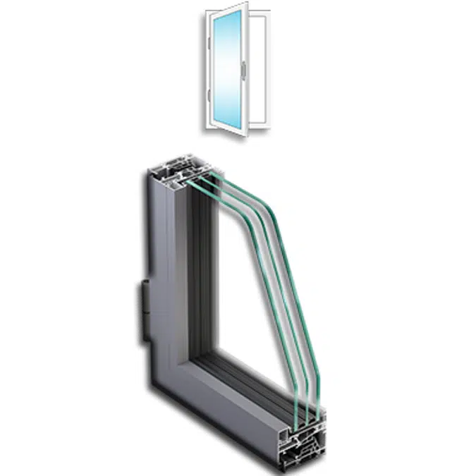Metra NC 65 HES SLIM - Single Casement Aluminium Window inward opening