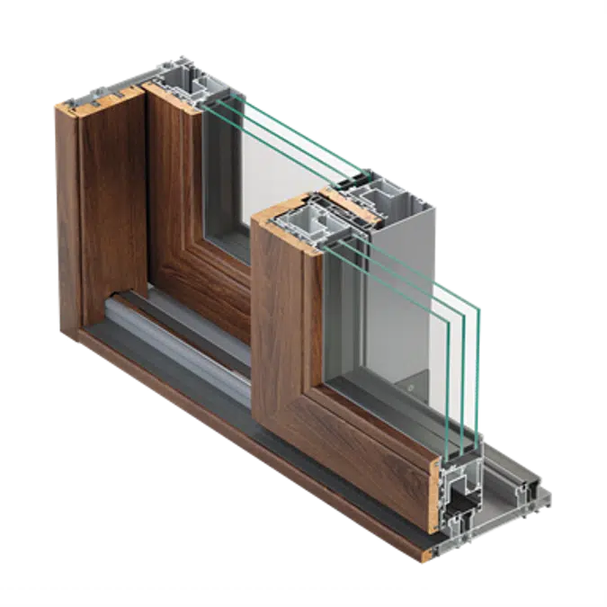 Metra AELLE-S 190 STH - 2 Schiebeflügel 2 Standflügel. Schiebesysteme aus Aluminium für Fenster und Türen