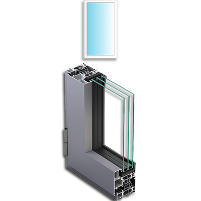 Image for Metra NC 65 HES WS - Fixed Light with base transom Aluminium Window