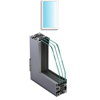 Image for Metra NC 75 HES WS - Fixed Light with base transom Aluminium Window