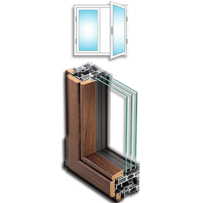 kuva kohteelle Metra AELLE 100 STH - Double Casement Aluminium Window inward opening