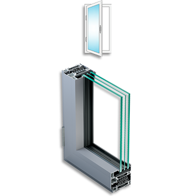Image for Metra NC 90 HES WS - Single Casement Aluminium Window inward opening