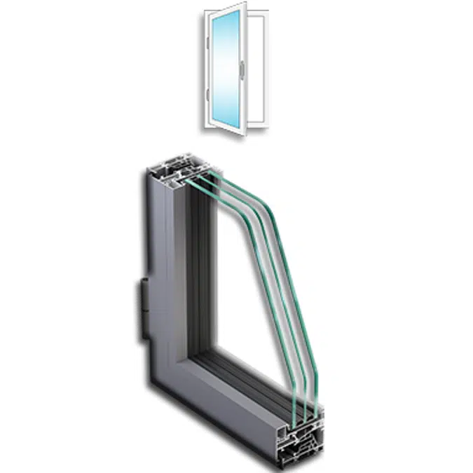 Metra NC 65 HES SLIM - Single side hung door Aluminium Window inward opening