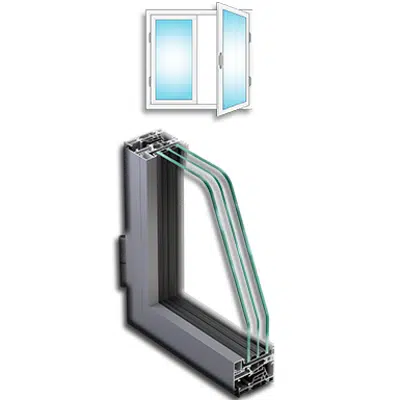 bilde for Metra NC 65 HES SLIM - Double leaf door Aluminium Window inward opening