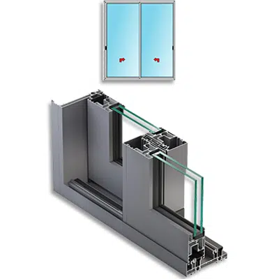 Image for Metra NC-S 150 HES - 2 sliding sashes on 2 tracks with 40 mm central section Aluminium Sliding System for windows and doors