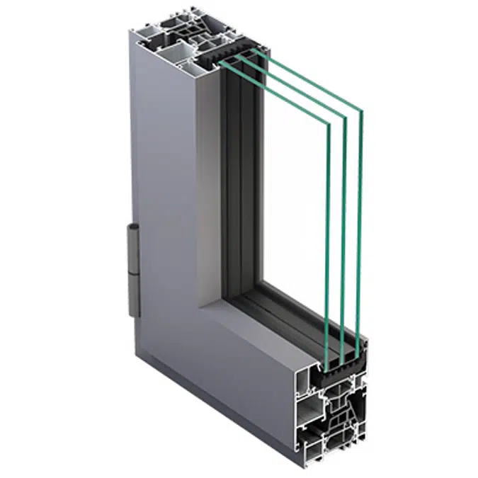 Metra NC 65 HES DS - Single leaf aluminium door inward opening