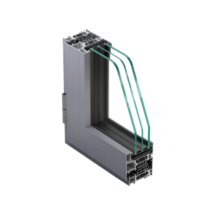Metra NC 75 HES DS - Double leaf aluminium door outward opening