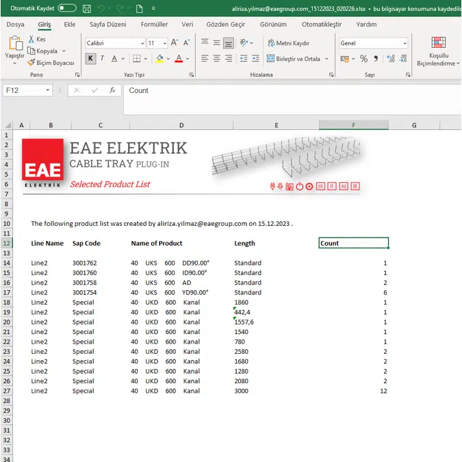 EAE Cable Tray Plug-In