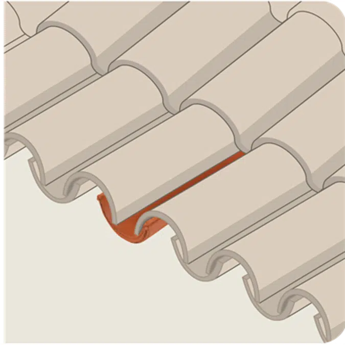 Q31 - Channel / Pan curved eave tile - Mixed Rooftile