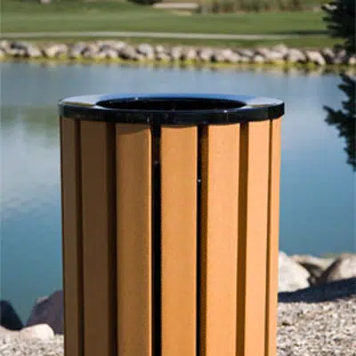 kuva kohteelle Avondale Wood/Recycled Plastic Slat Receptacles