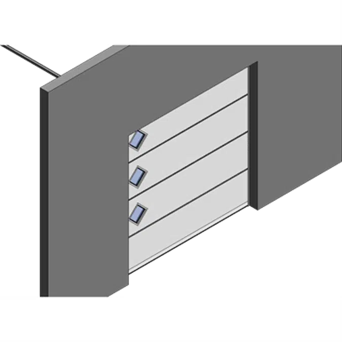 001 Porte sectionnelle ASTEC Serena micro rainuree avec hublots