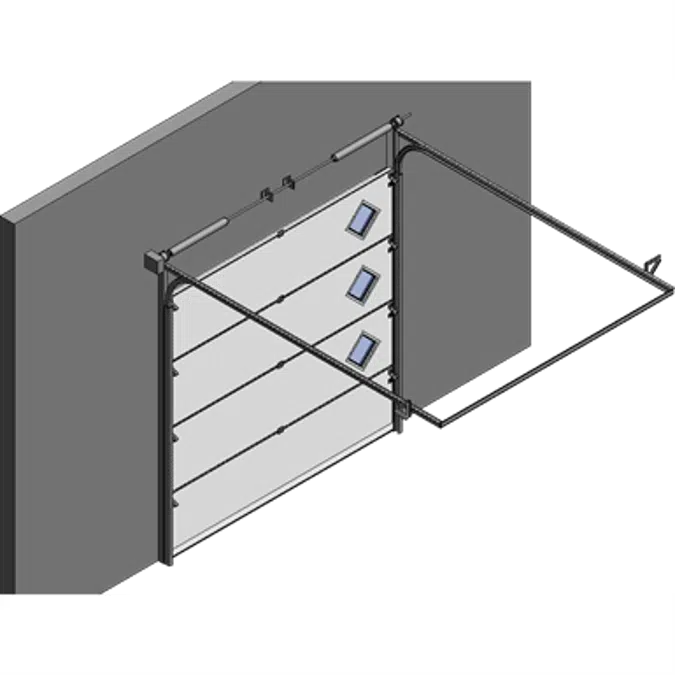 001 Porte sectionnelle ASTEC Serena micro rainuree avec hublots