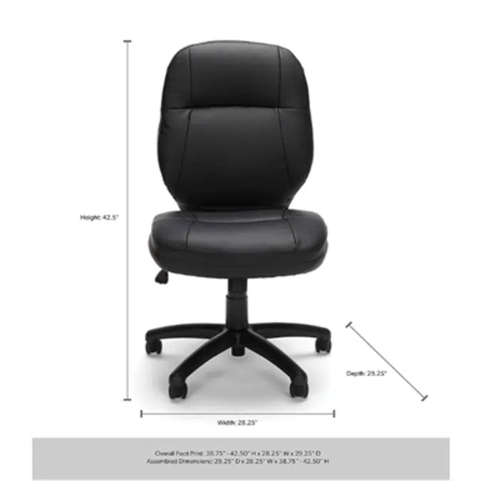 OFM 521-LX Core Collection Stimulus Series Leatherette Executive Mid-Back Armless Chair