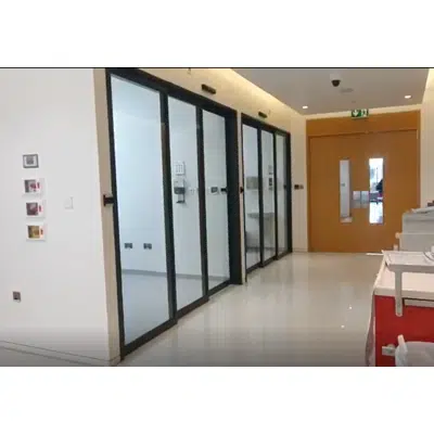 Image pour Porte automatique télescopique A30-4 ouverture latérale , avec vantail fixe