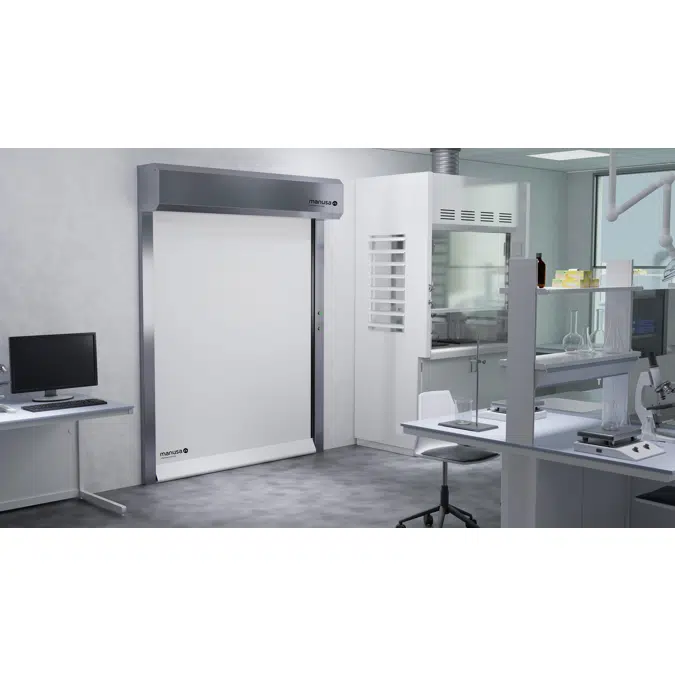 High-speed door for laboratories and clean rooms