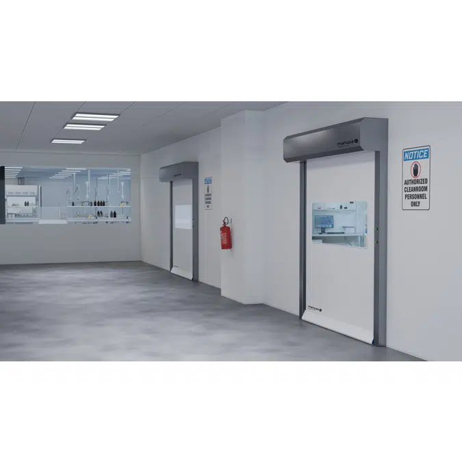 High-speed door for laboratories and clean rooms