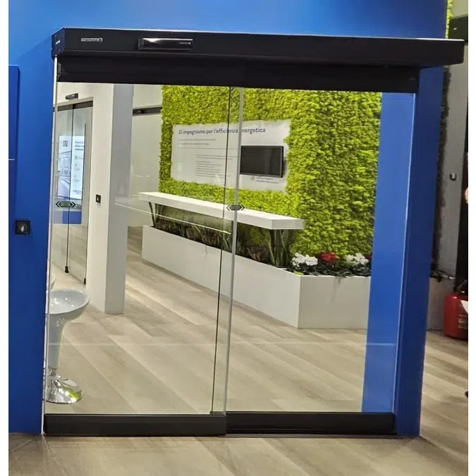 Panic Break-out automatic door fully framed , Single slide 1 leaf (1 fixed leaf), profile   A44-S4