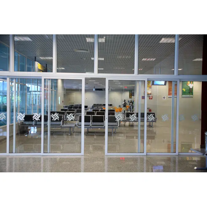 Standard automatic sliding door A30-4, bi-parting, with fixed leaves