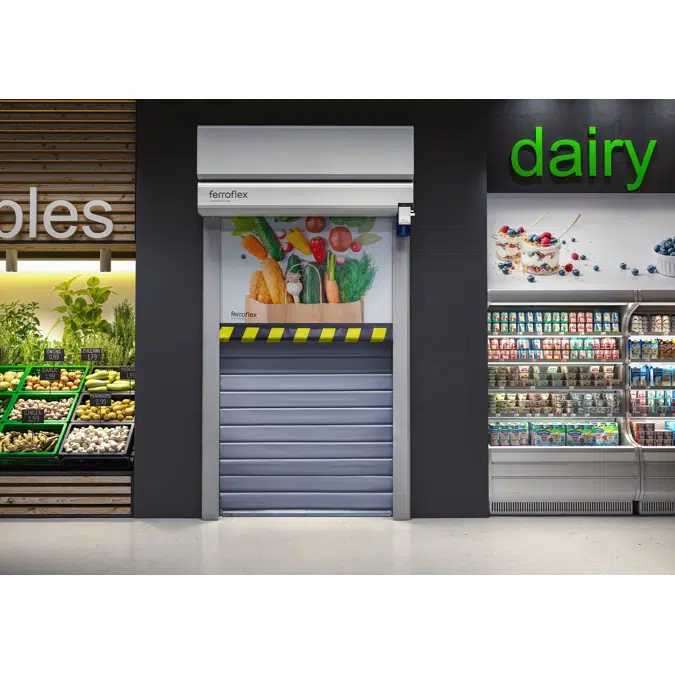 Porte rapide avec rideau coupe-feu EI120