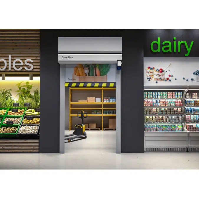 Porte rapide avec rideau coupe-feu EI120