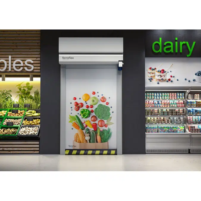 Porte rapide avec rideau coupe-feu EI120