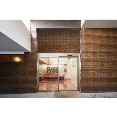Burglar resistance automatic sliding door RC2, single sliding door, with fixed leaf图像
