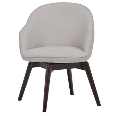 Image for Rivet Vern Contemporary Round Back Dining Chair with Arms, 32 Inch Height, Felt Grey