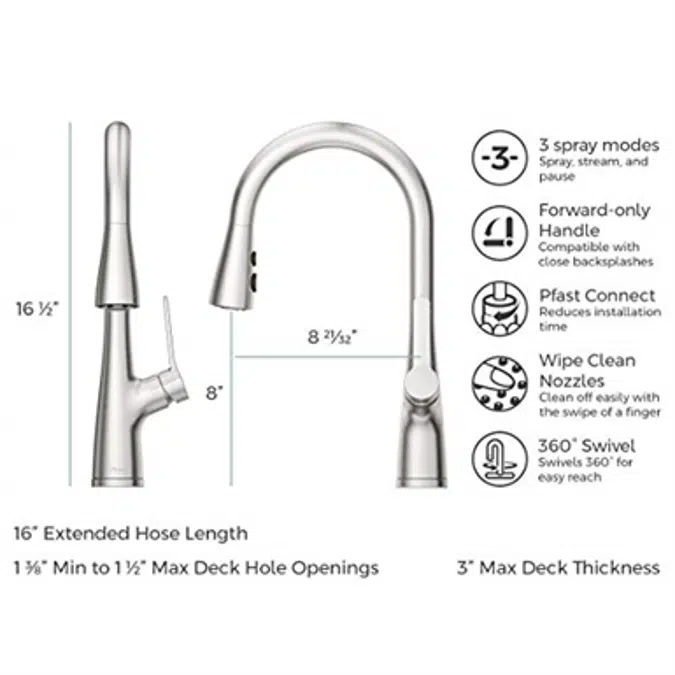 Pfister LG529-NES Neera Pull-Down Kitchen Faucet