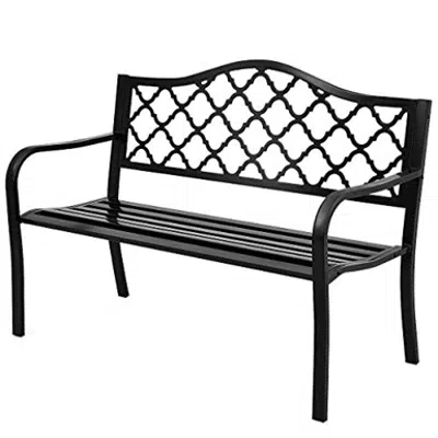 obraz dla Giantex 50" Cast Iron Garden Bench