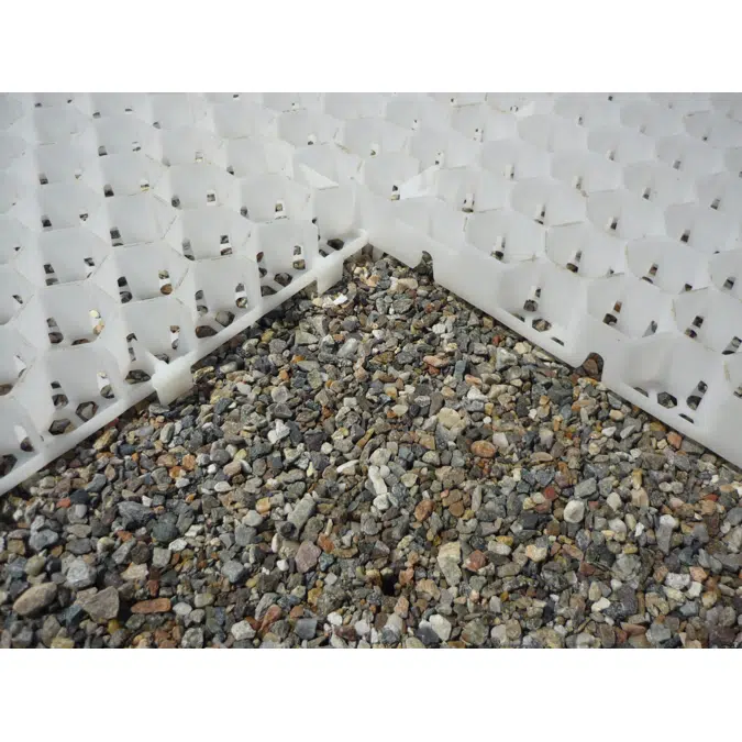 Stabilising grating for gravel