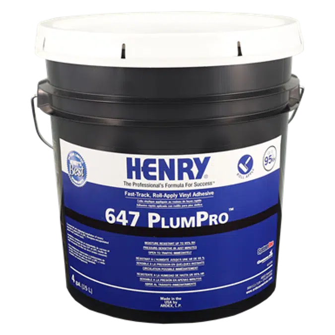 HENRY® 647 PLUMPRO™ Fast-Track, Roll-Apply Vinyl Adhesive