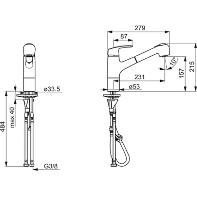 HANSAPINTO Single lever kitchen faucet 45182283